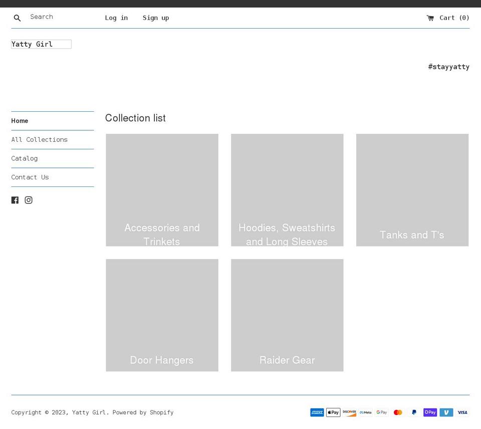 yattygirl.com shopify website screenshot