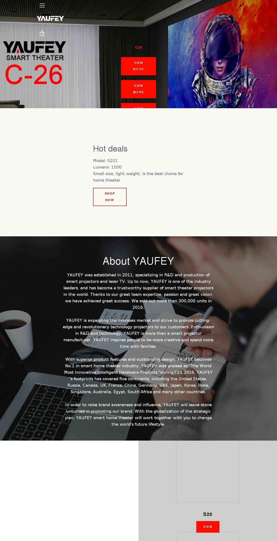 yaufey.com shopify website screenshot