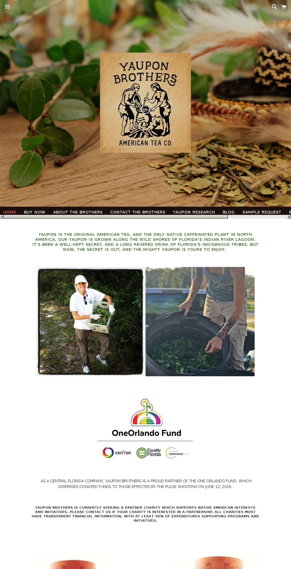 yauponbrothers.com shopify website screenshot