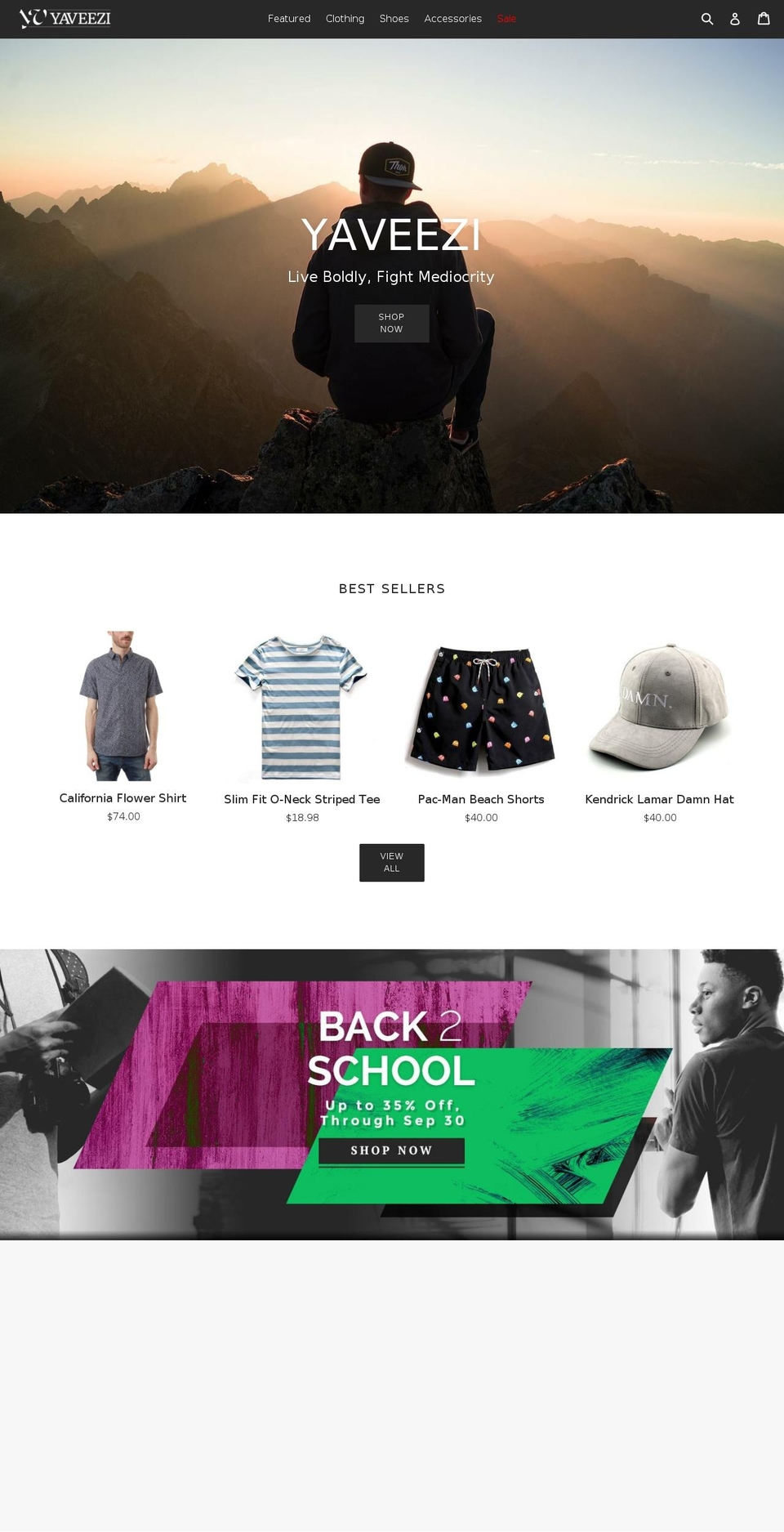 yaveezi.com shopify website screenshot