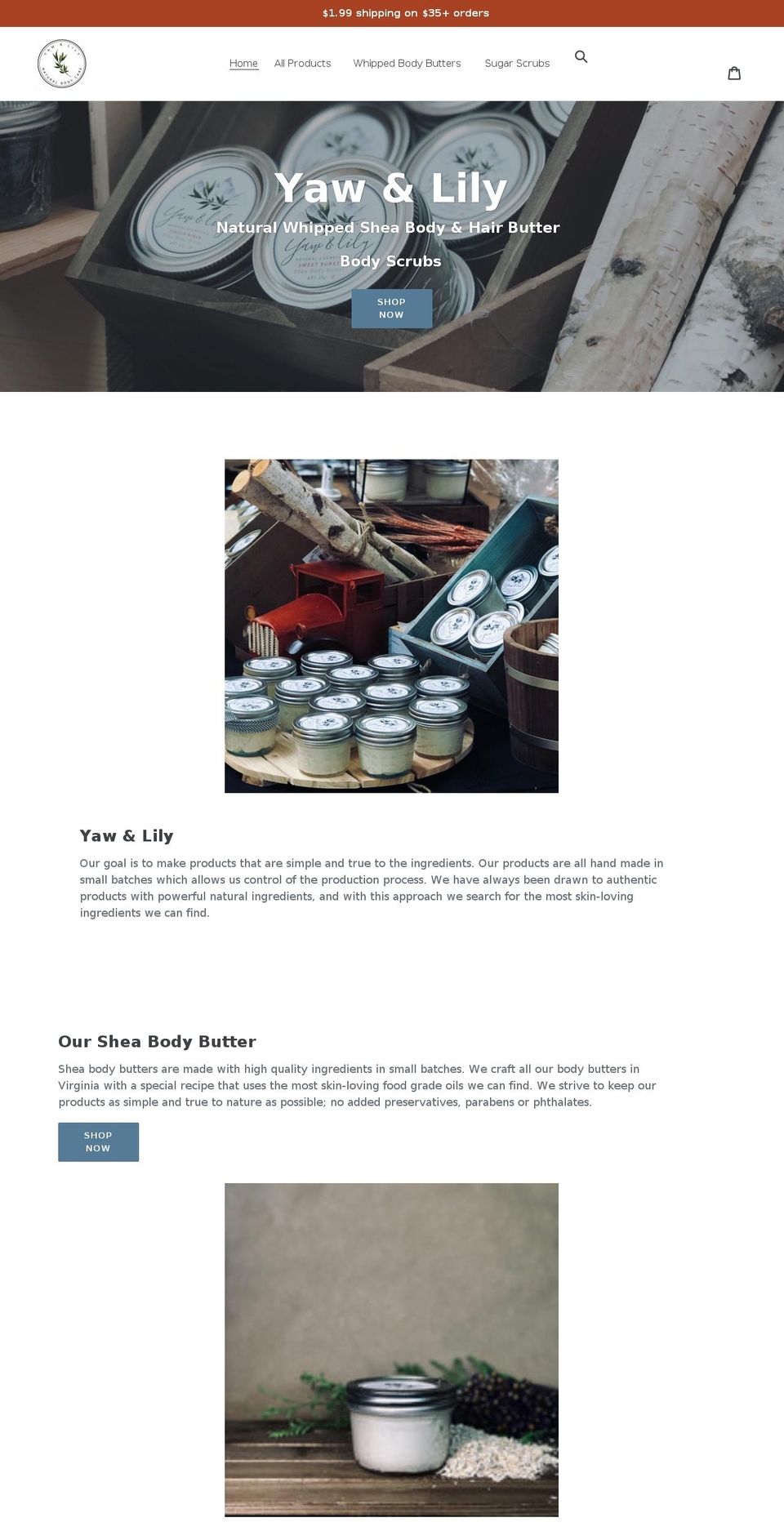 yawandlily.com shopify website screenshot
