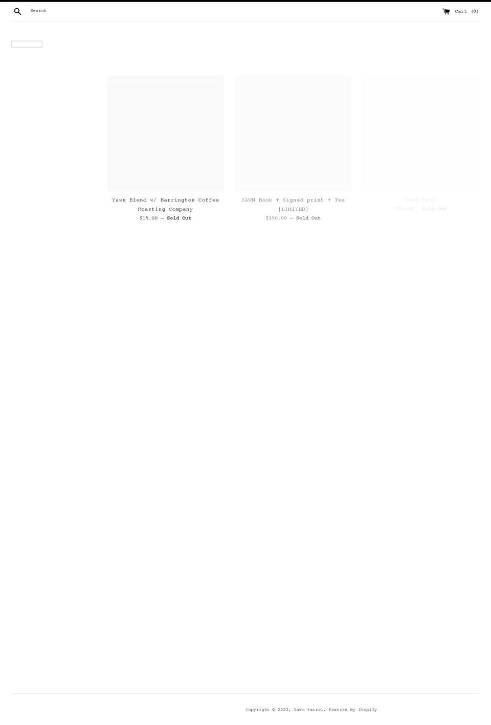 yawn-patrol.com shopify website screenshot