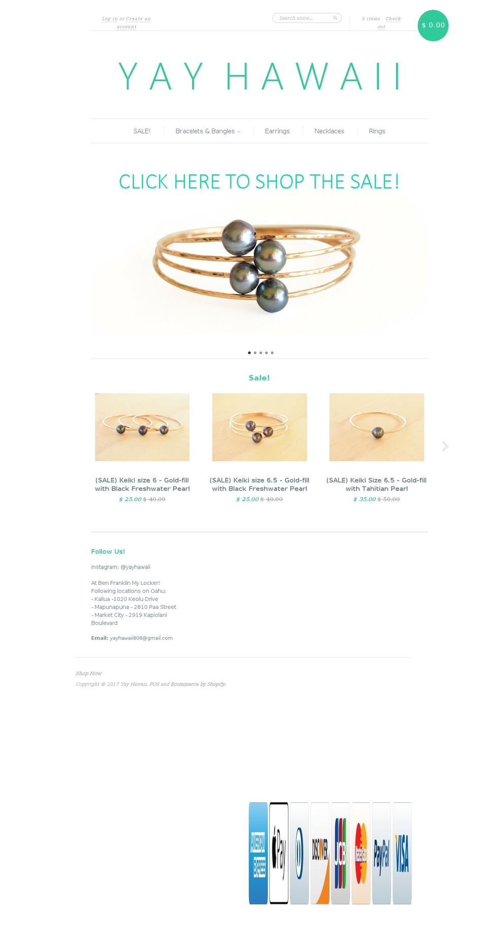 yay-hawaii.com shopify website screenshot