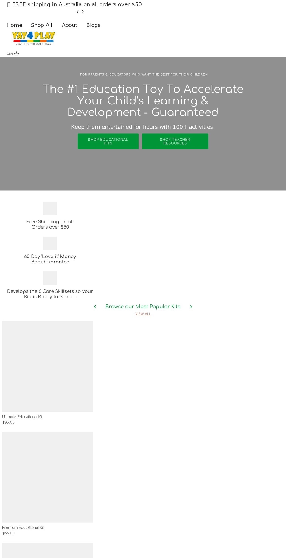 yay4play.com shopify website screenshot