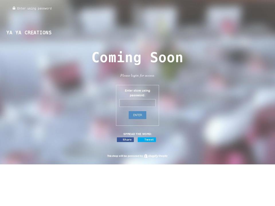 yayacreations.org shopify website screenshot