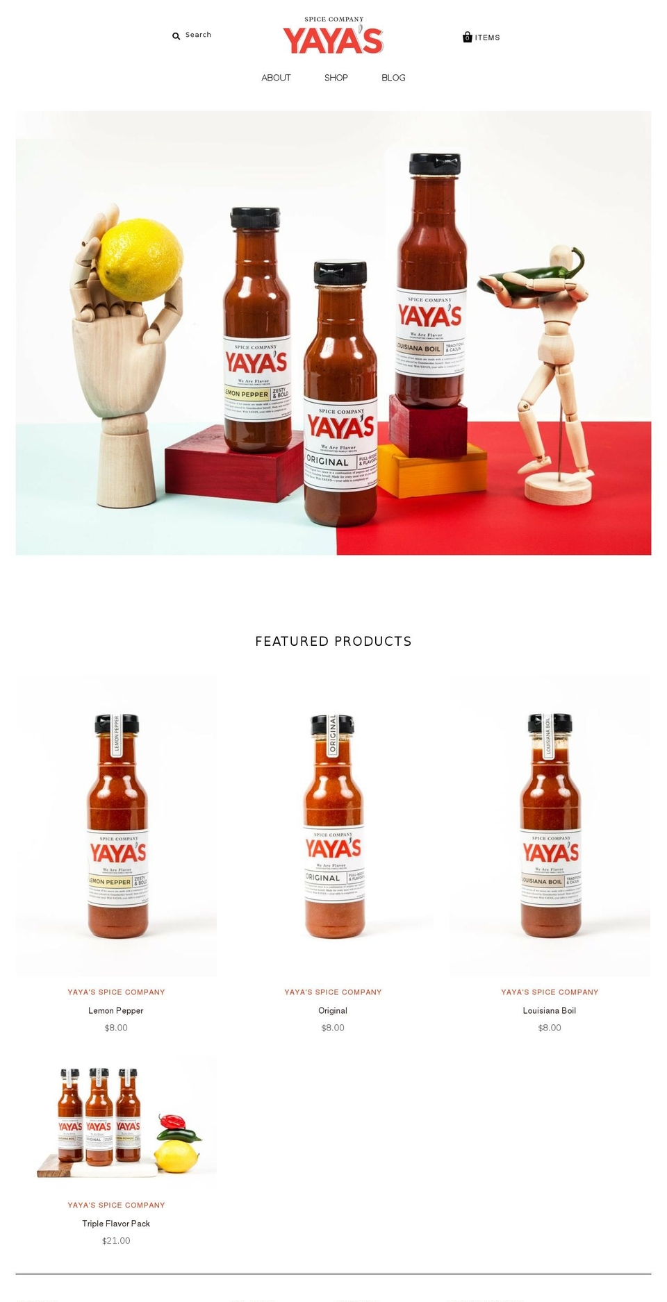 yayas-spice.company shopify website screenshot