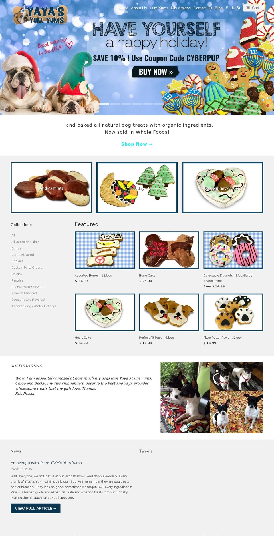 yayasyumyums.com shopify website screenshot