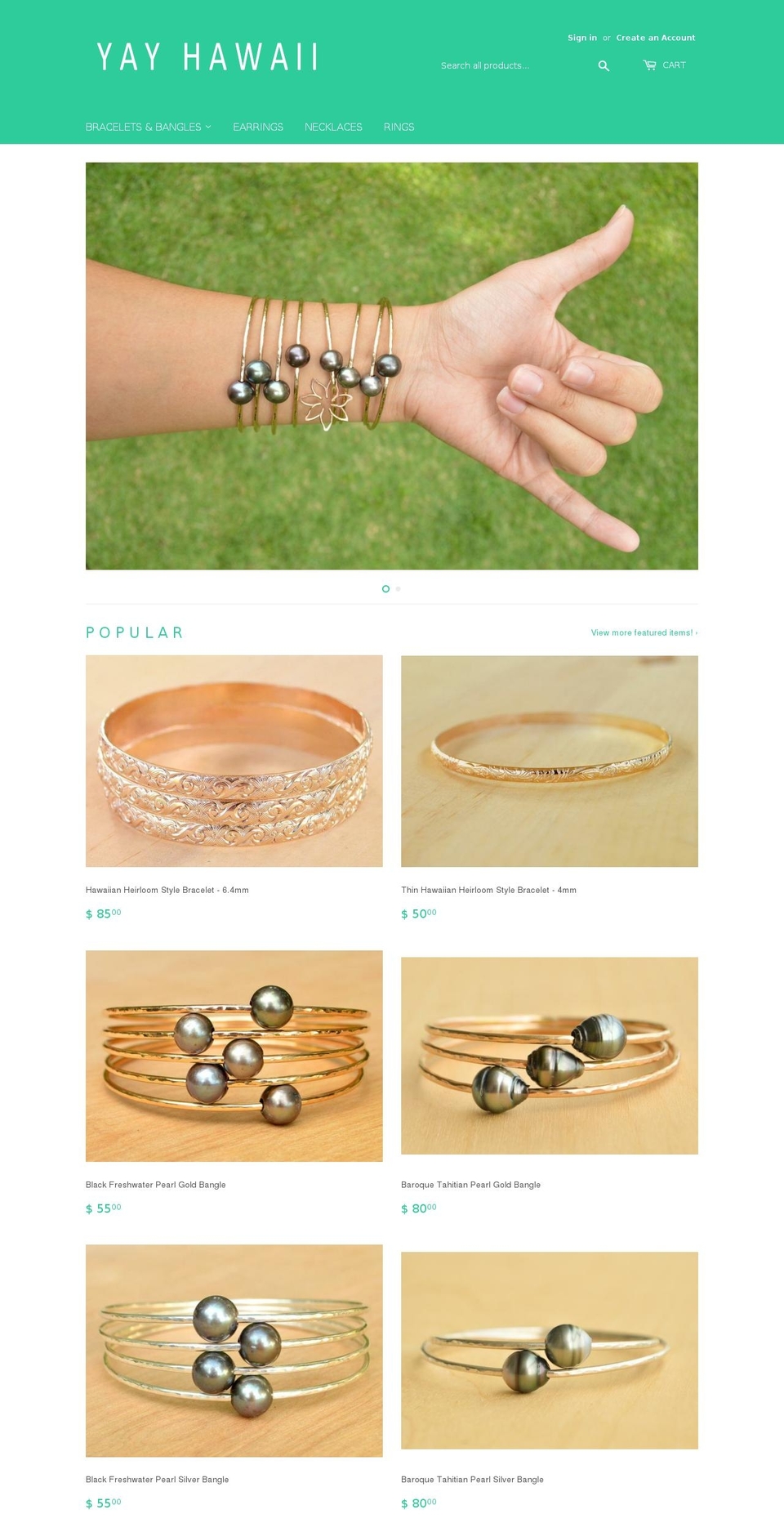 yayhawaiijewelry.com shopify website screenshot