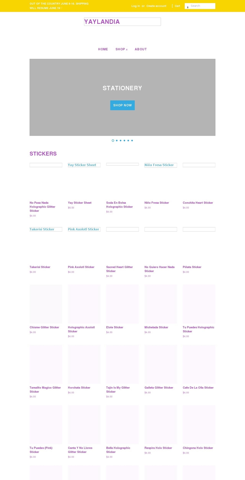 yaylandia.com shopify website screenshot