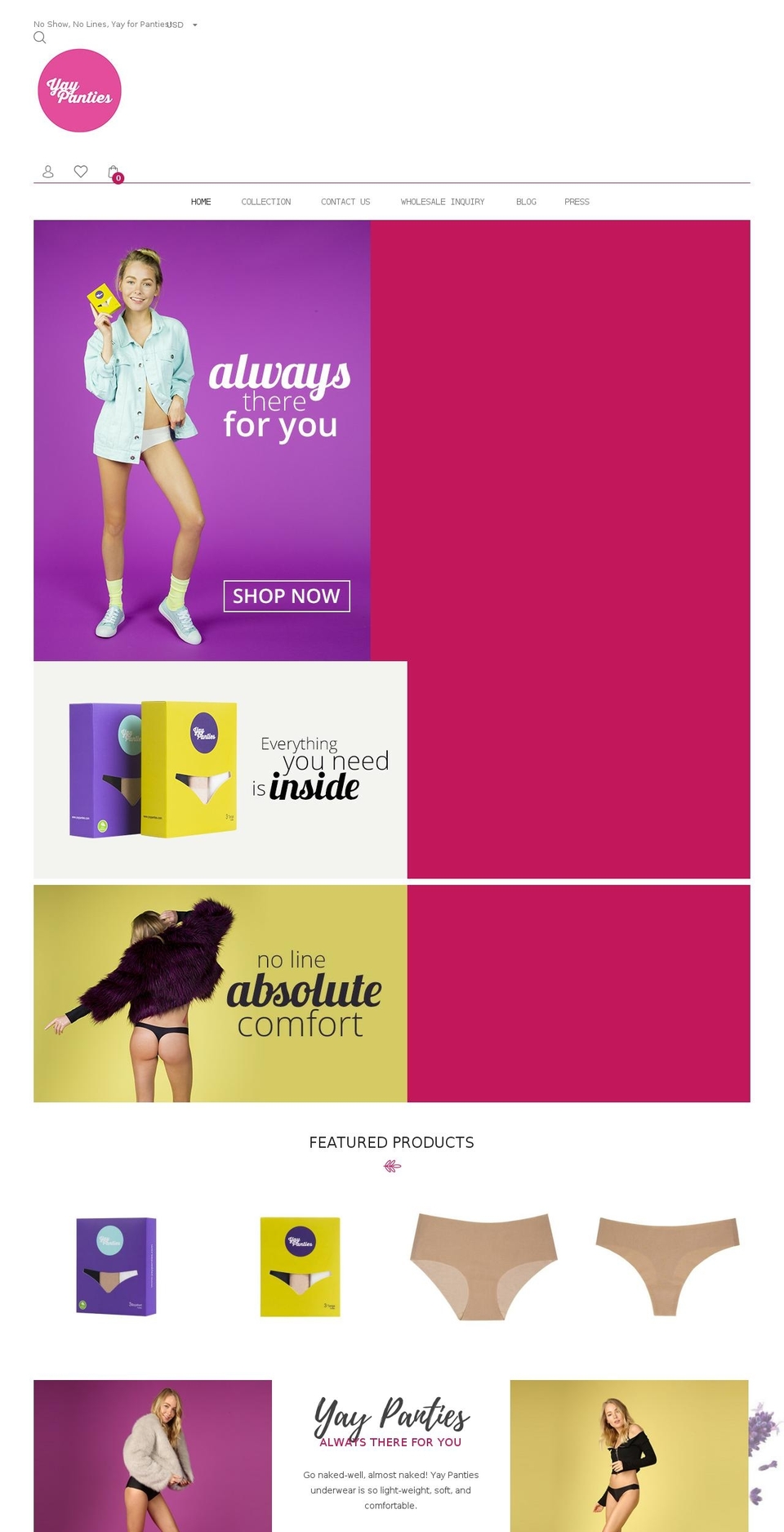 Yay Panties emercato-8-r11 Shopify theme site example yayundies.com