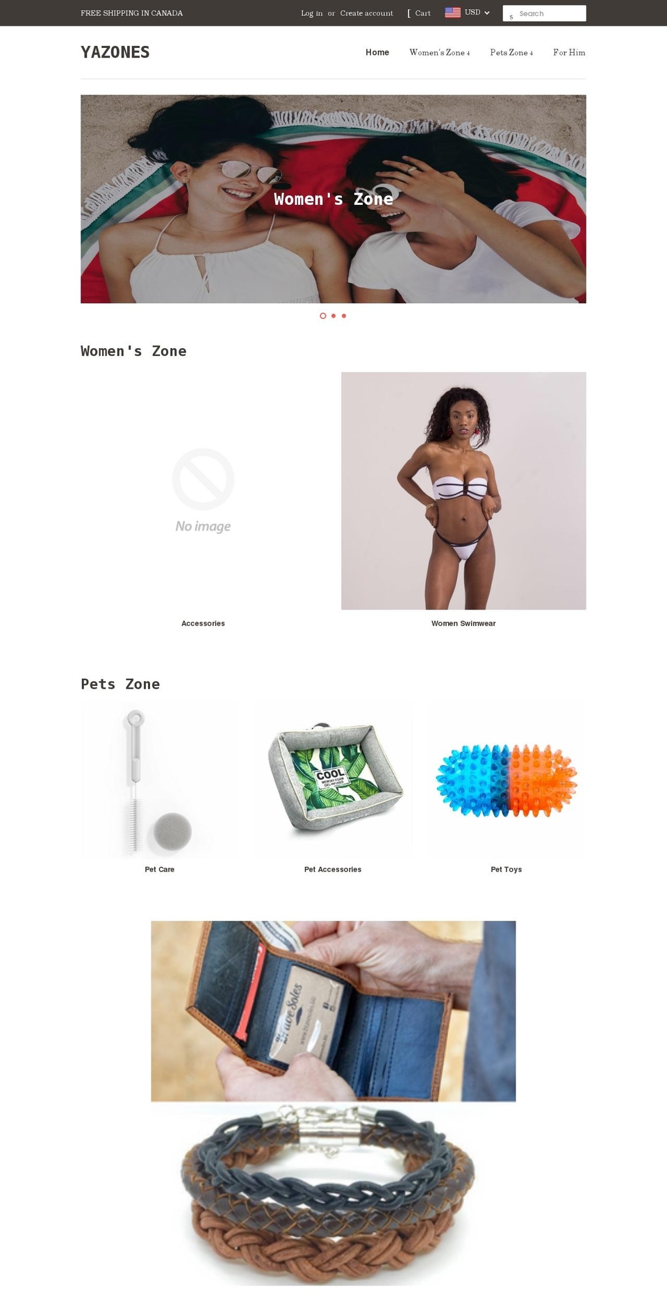 yazones.com — Shopify storefront screenshot