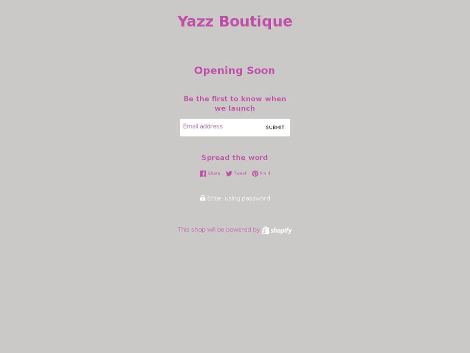 yazzboutique.com — Shopify storefront screenshot