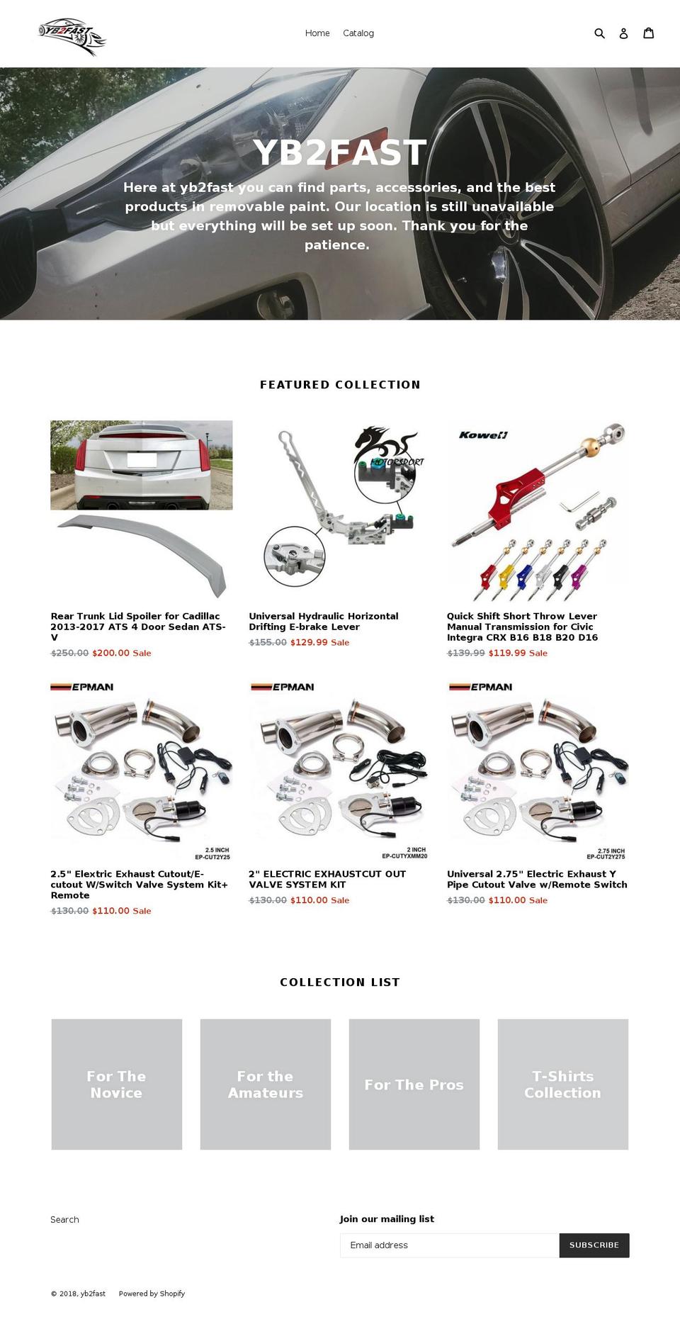 yb2fast.com shopify website screenshot