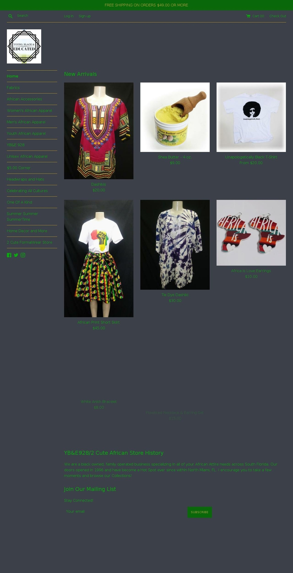 ybe928.com — Shopify storefront screenshot