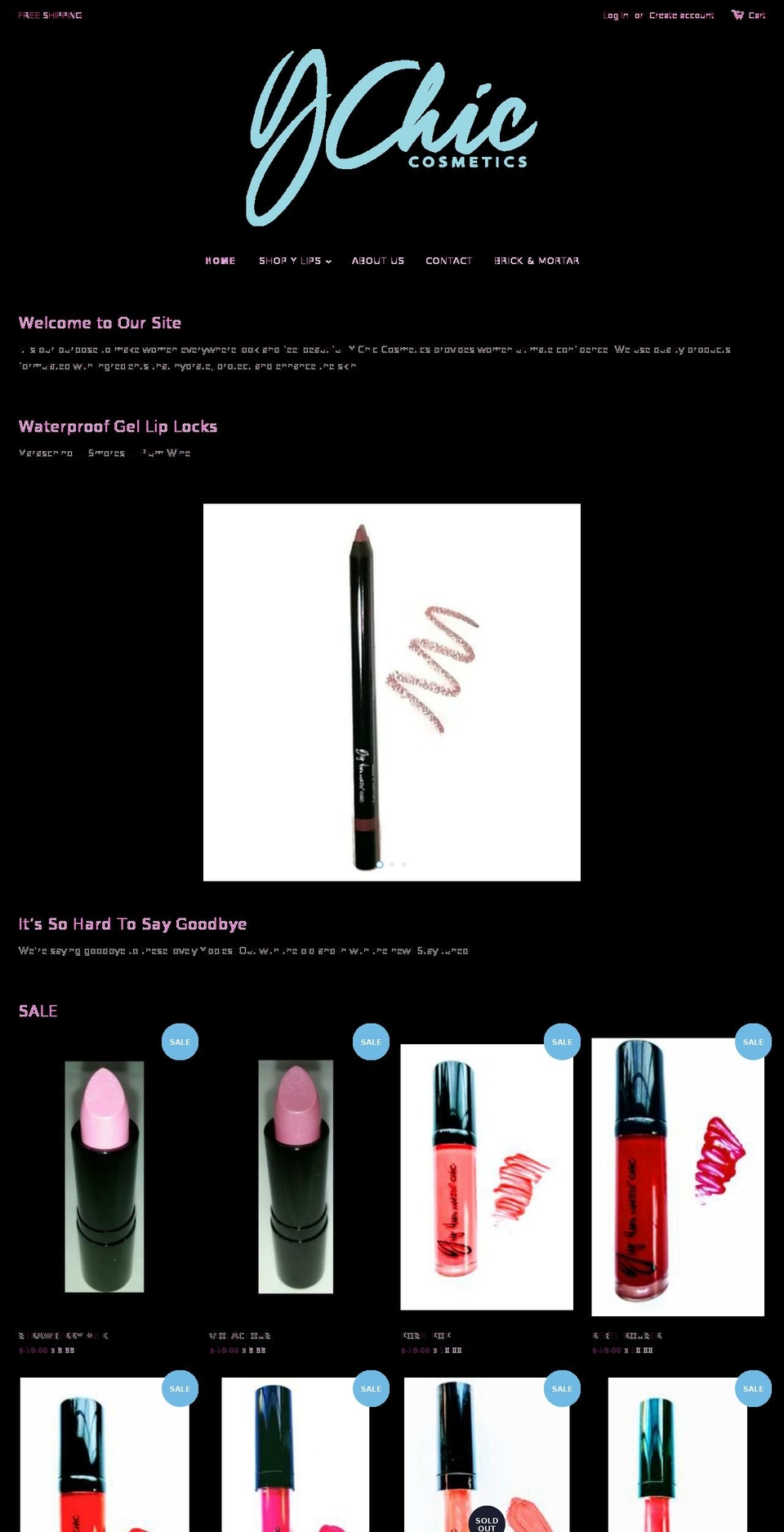 ychiccosmetics.com — Shopify storefront screenshot