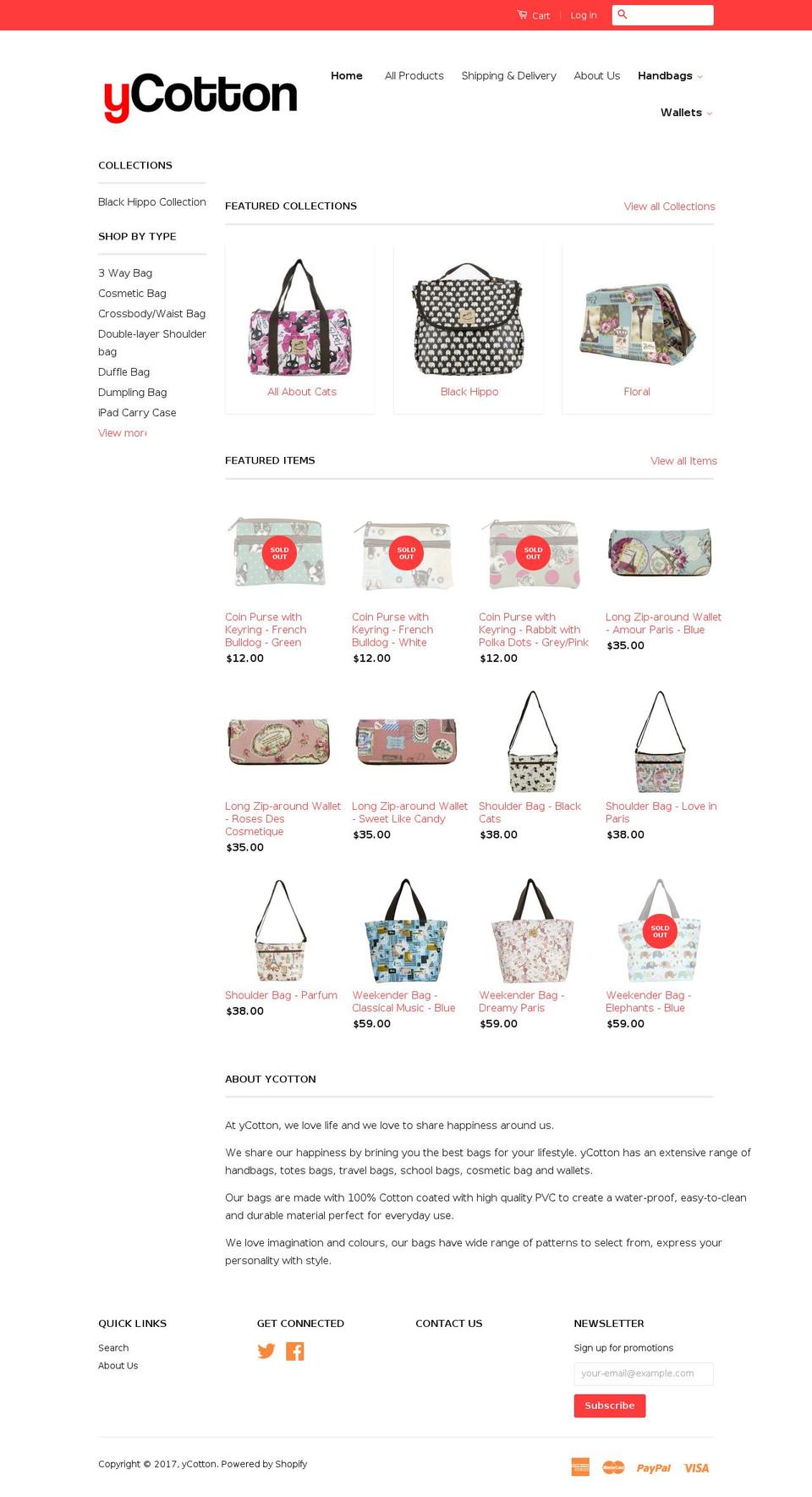ycotton.com shopify website screenshot