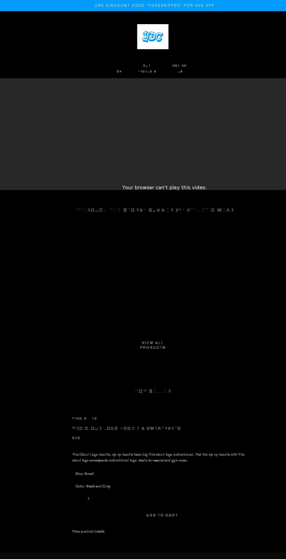 ydcclothing.com shopify website screenshot