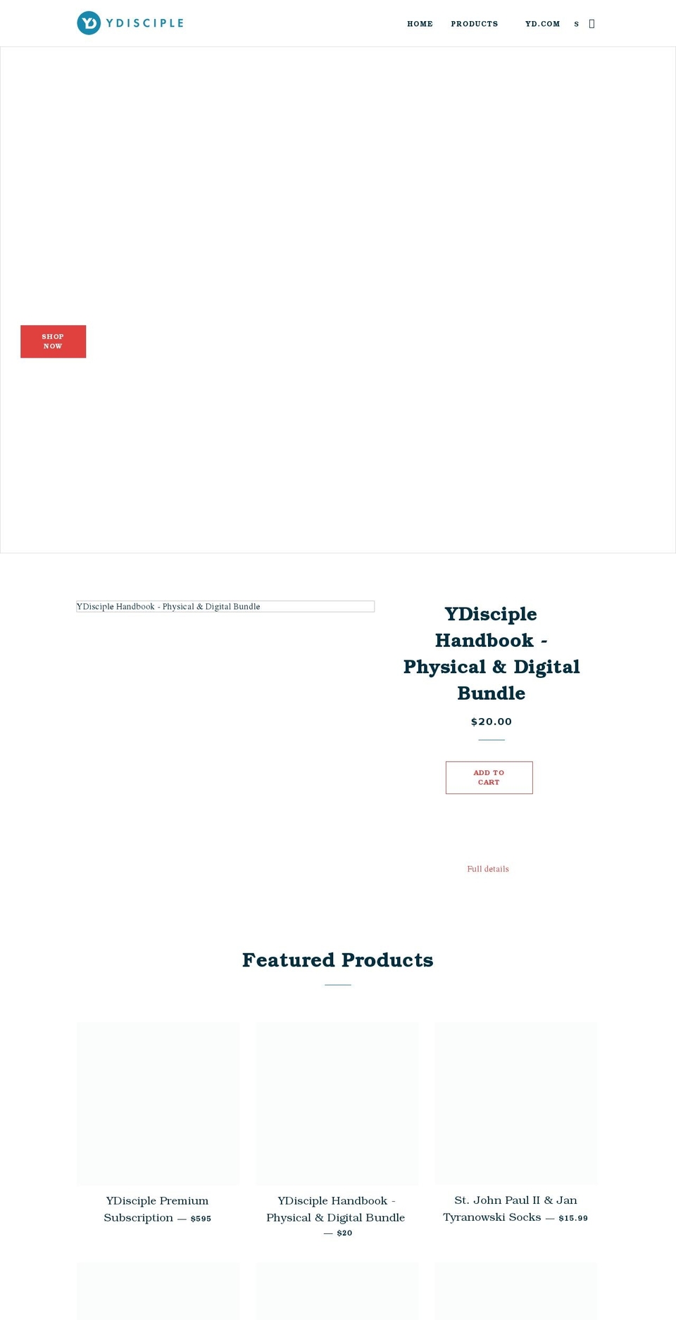 ydisciple.shop shopify website screenshot