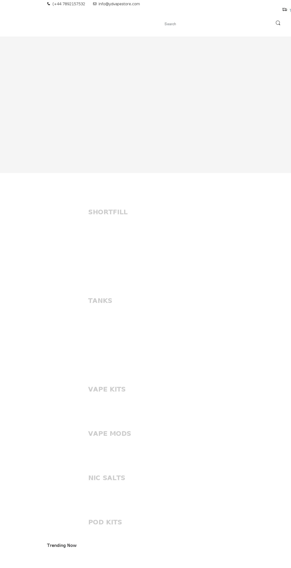 ydvapestore.com shopify website screenshot