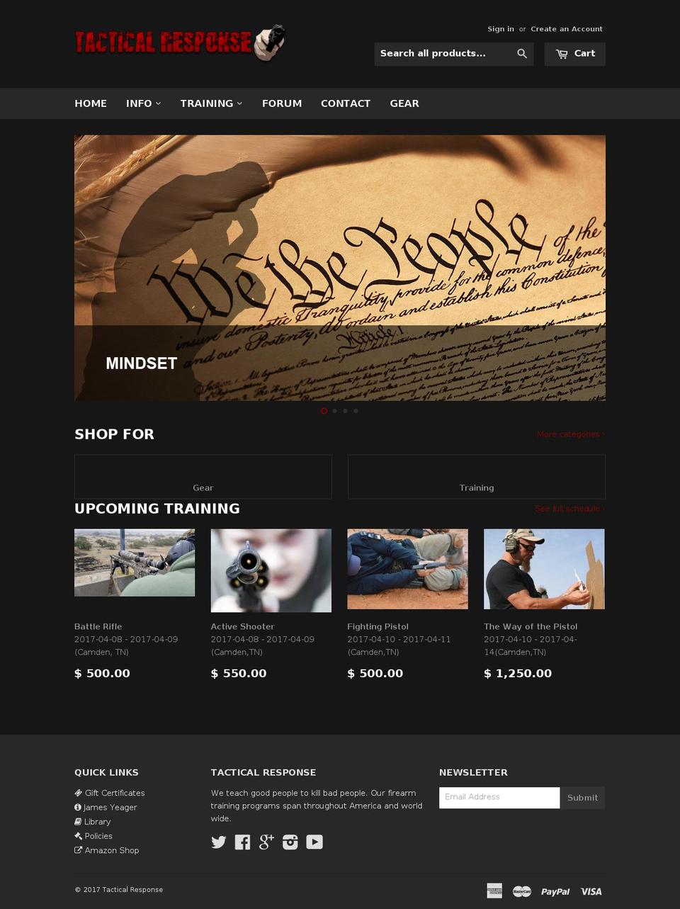 TR Shopify theme site example yeagerscorner.com