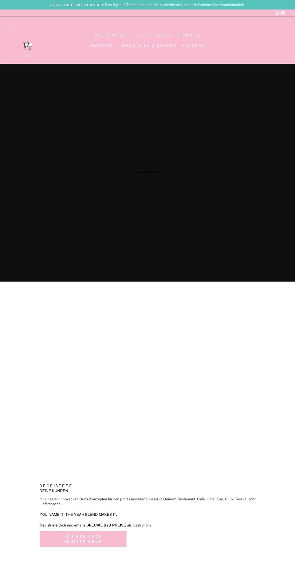 yeahblend.com shopify website screenshot