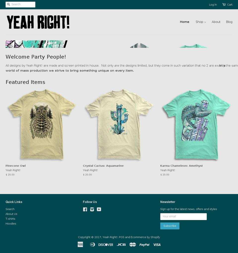 yeahrightdesign.com shopify website screenshot