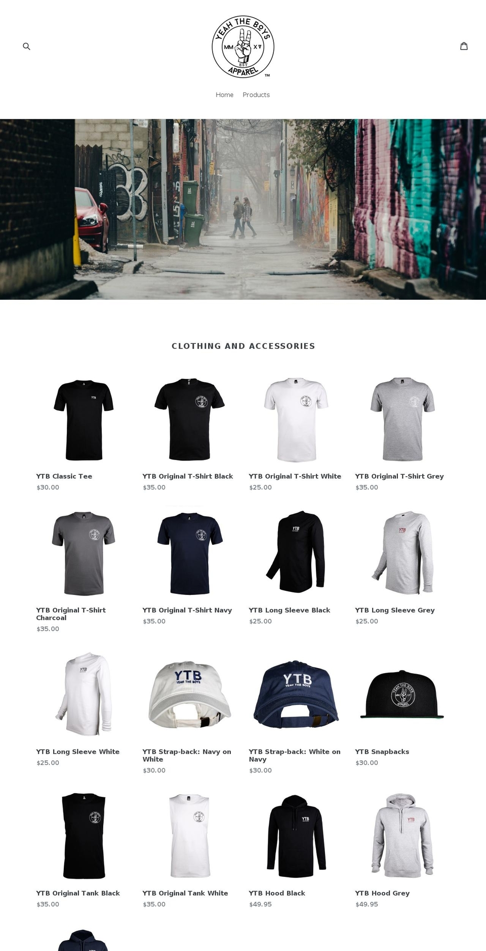 yeahtheboys.com shopify website screenshot