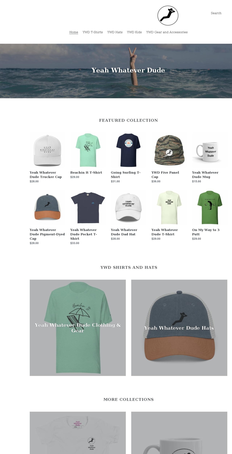 yeahwhateverdude.com shopify website screenshot