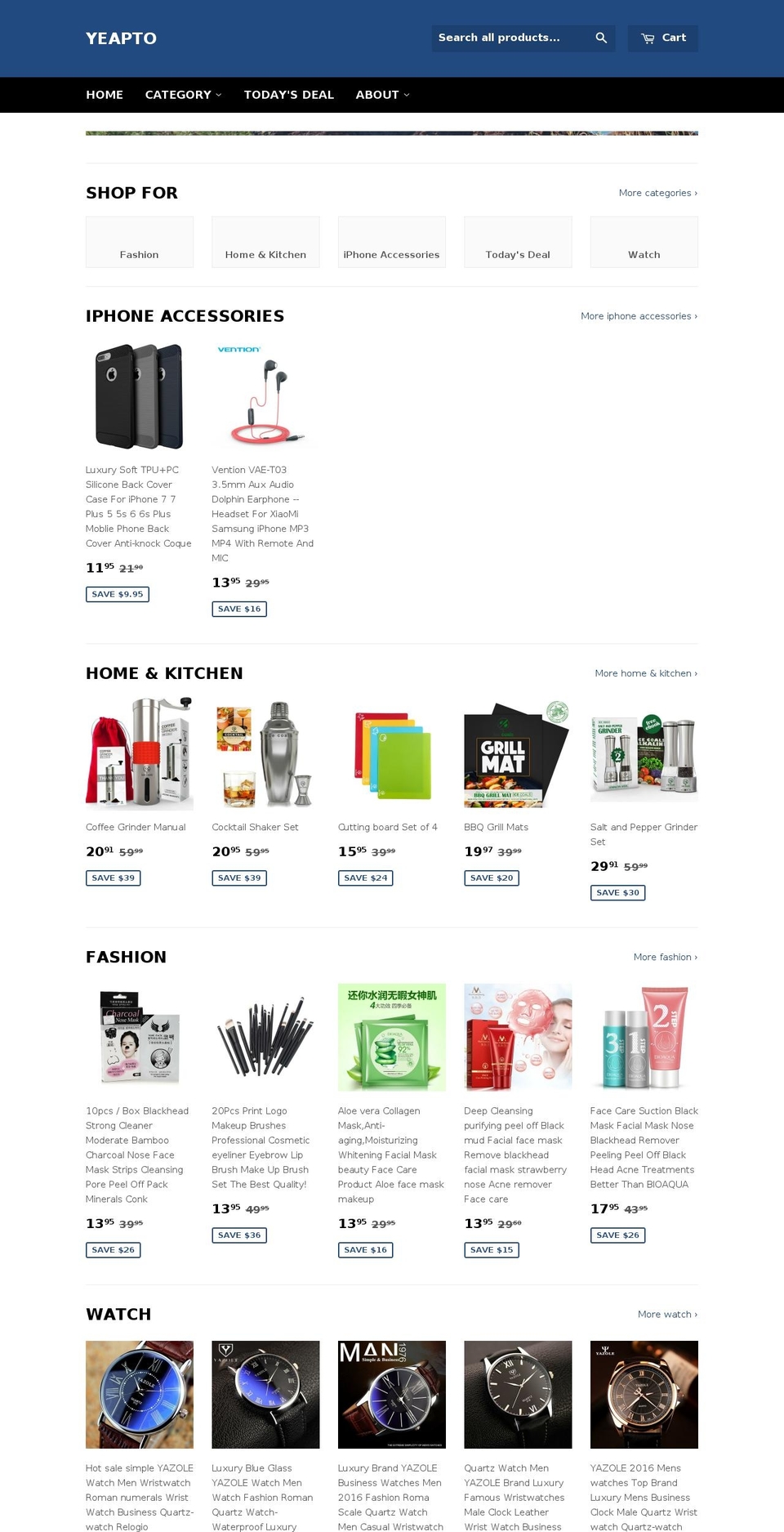 yeapto.com shopify website screenshot