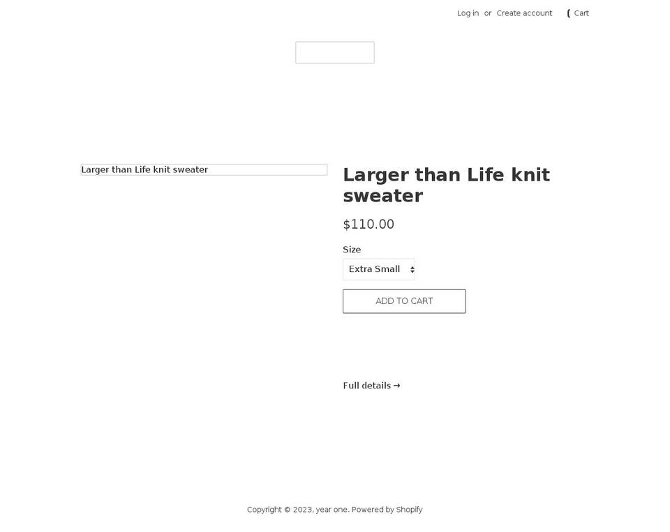 yearone.shop shopify website screenshot