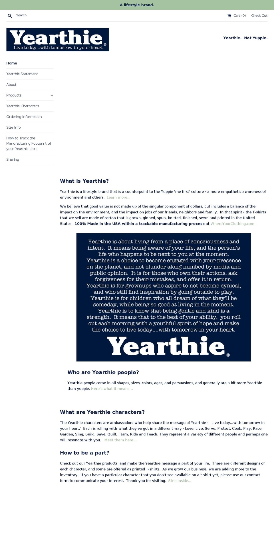 yearthie.com — Shopify storefront screenshot