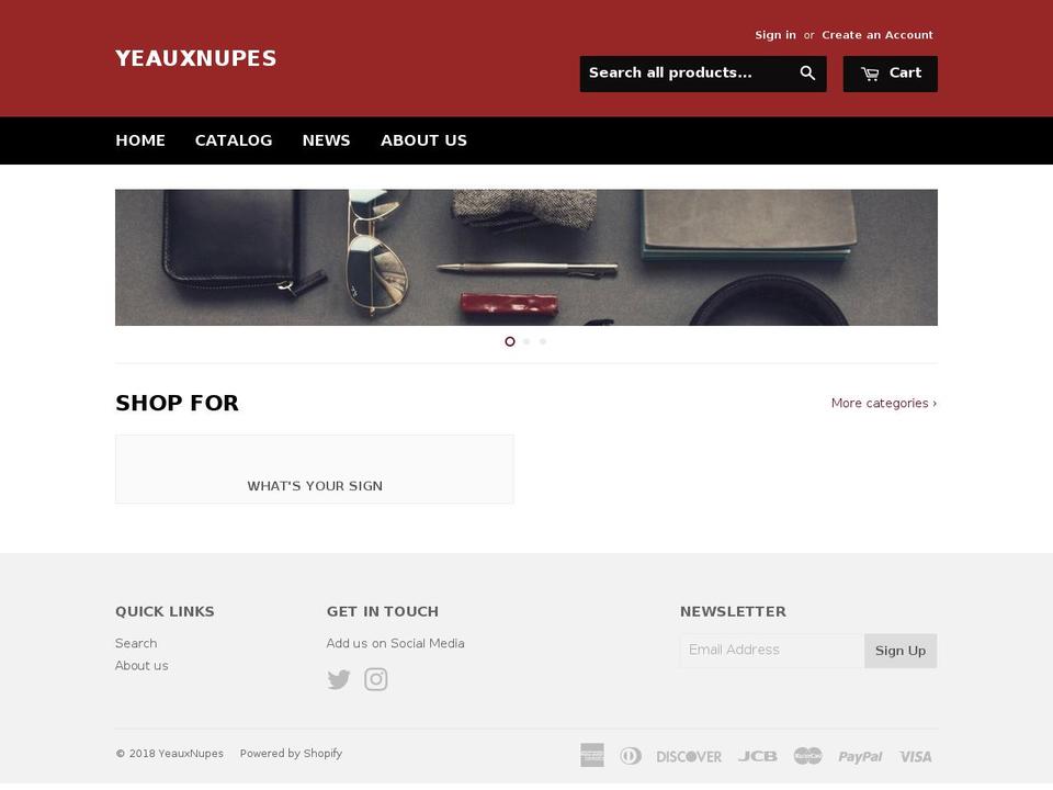 yeauxnupes.com — Shopify storefront screenshot
