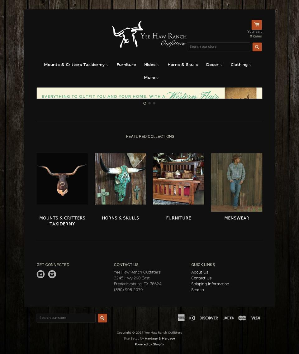 yeehawranch.com shopify website screenshot