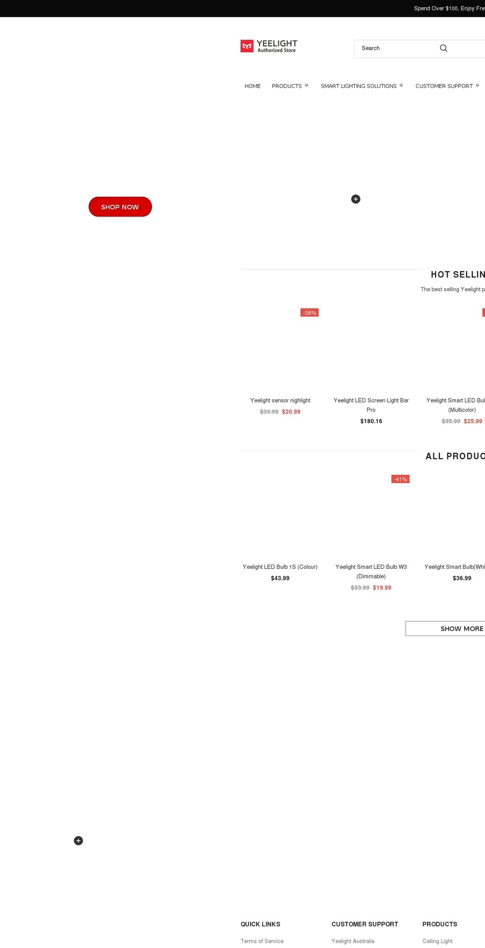 yeelight.net.au shopify website screenshot