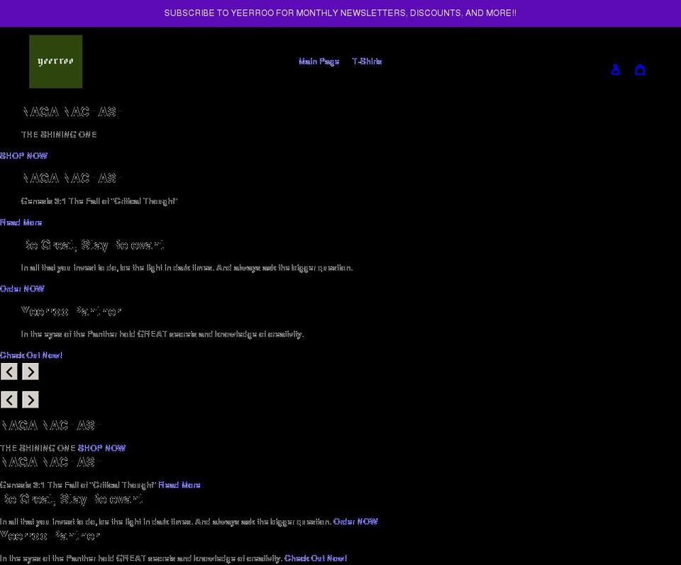 yeerroo.com shopify website screenshot