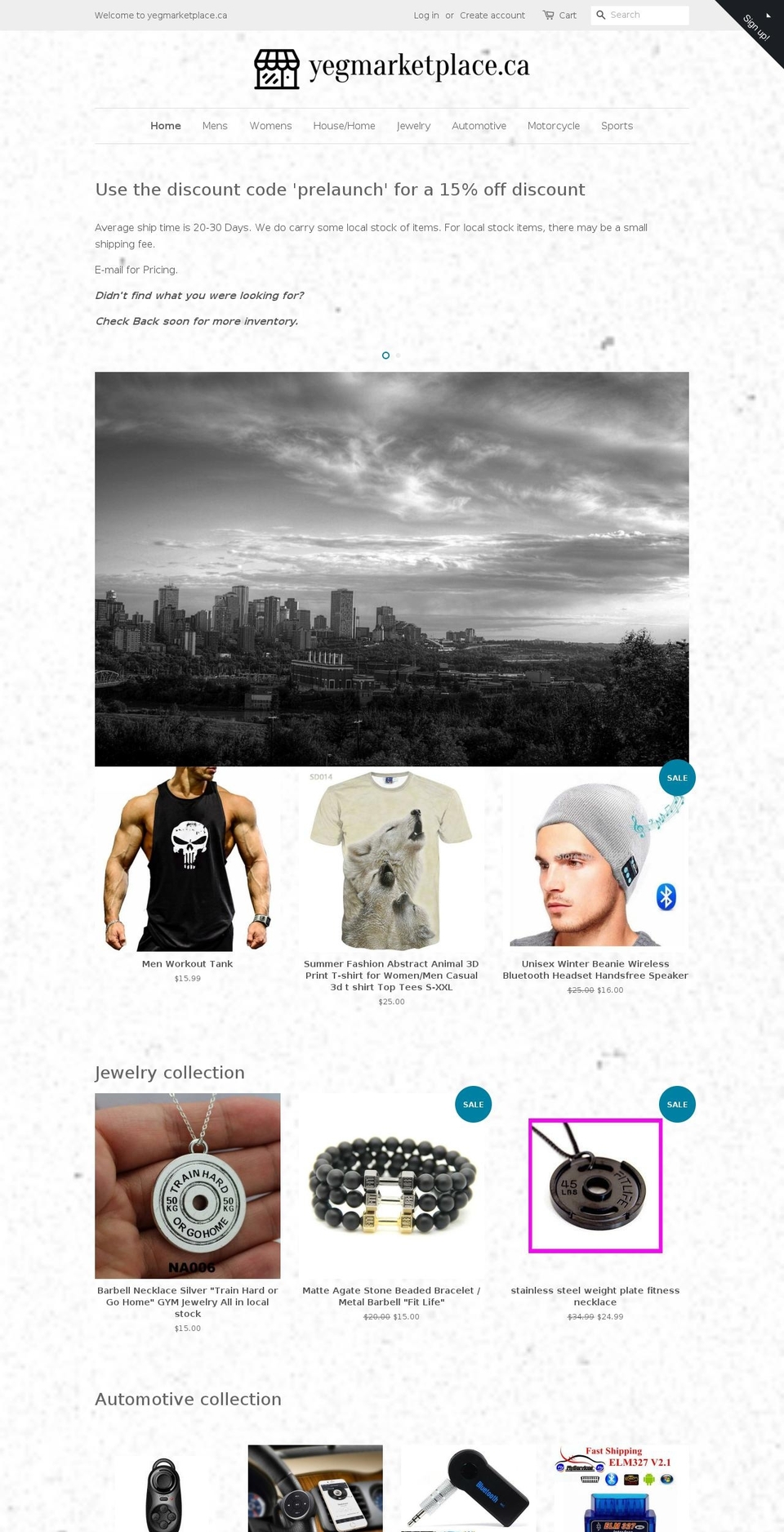 yegmarketplace.com shopify website screenshot