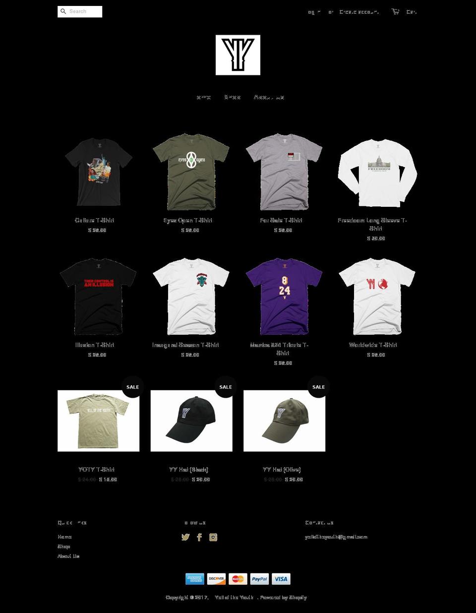 yelloftheyouth.com shopify website screenshot