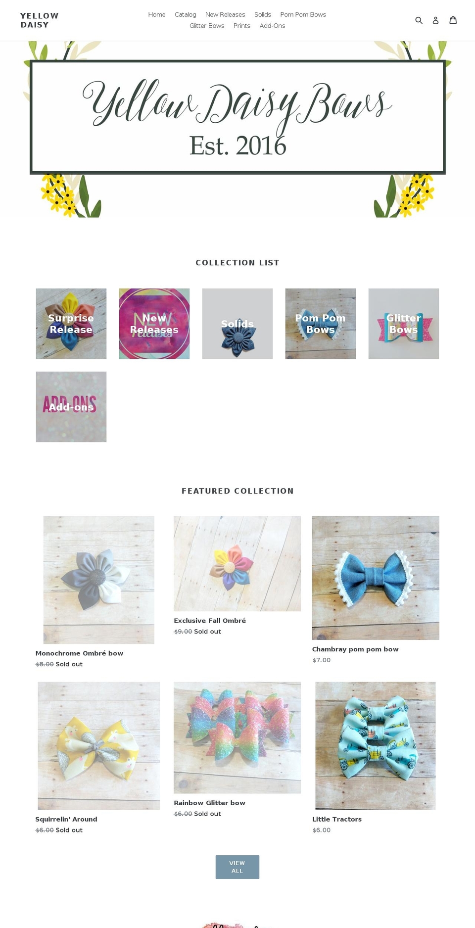 yellow-daisy.com shopify website screenshot