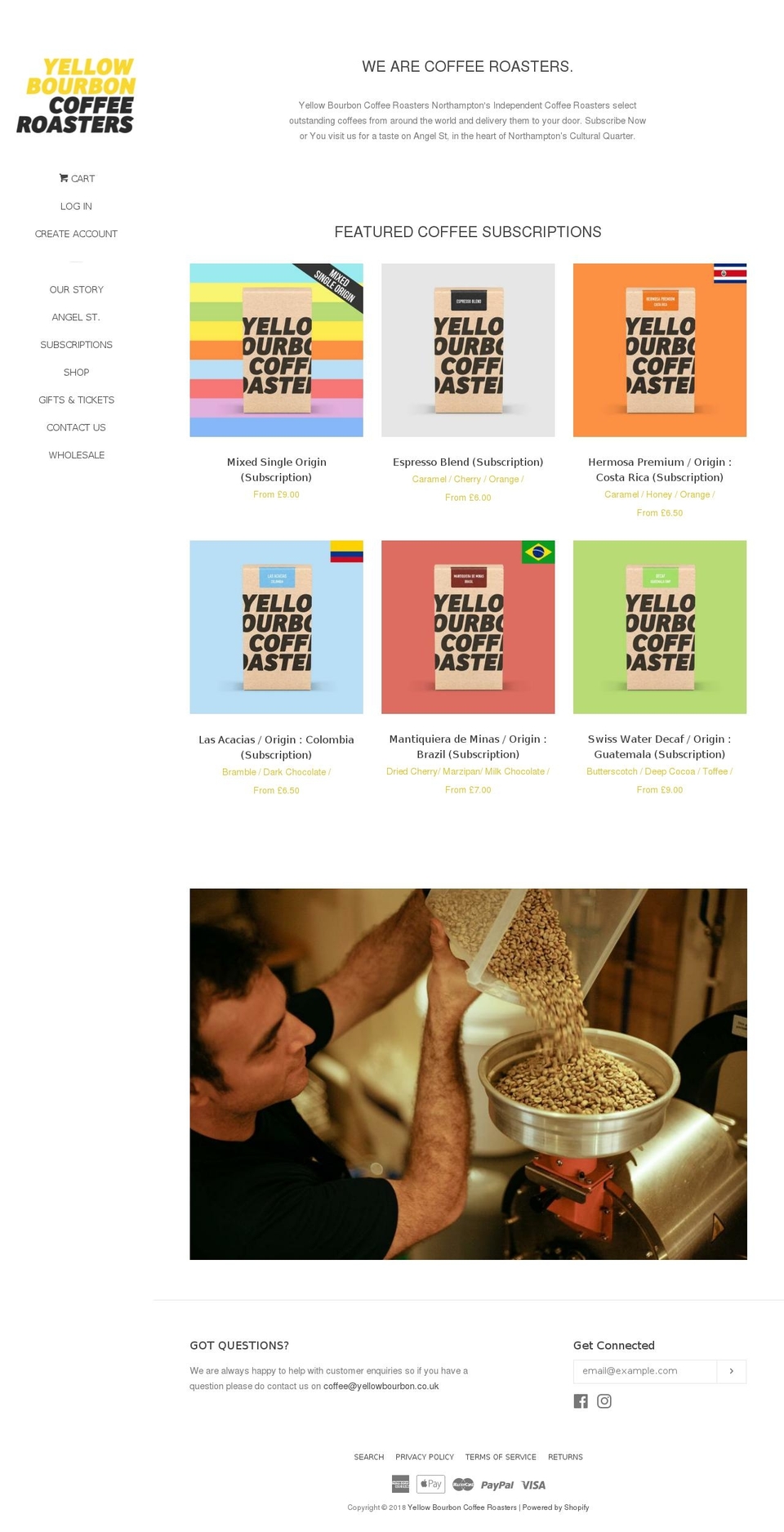 yellowbourbon.net shopify website screenshot