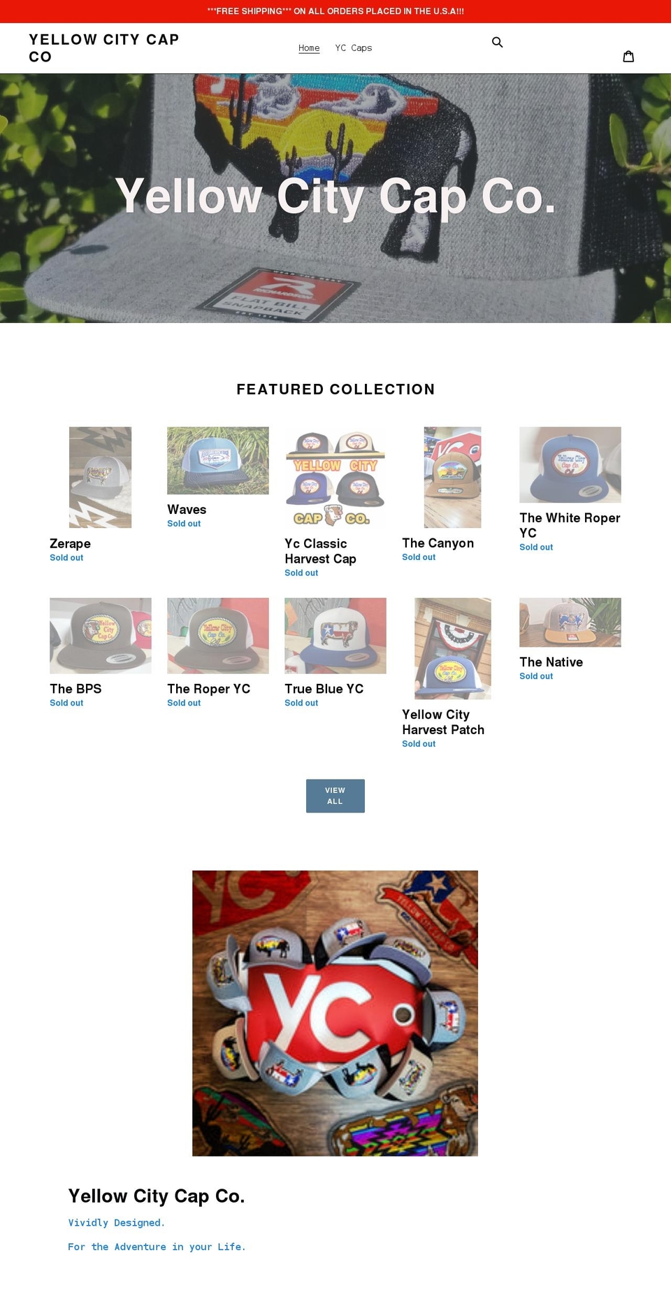 yellowcitycapco.com shopify website screenshot