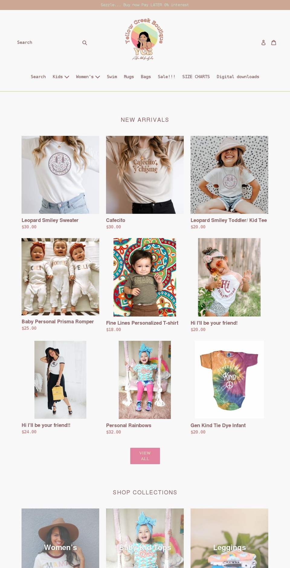 yellowcreekboutique.com shopify website screenshot