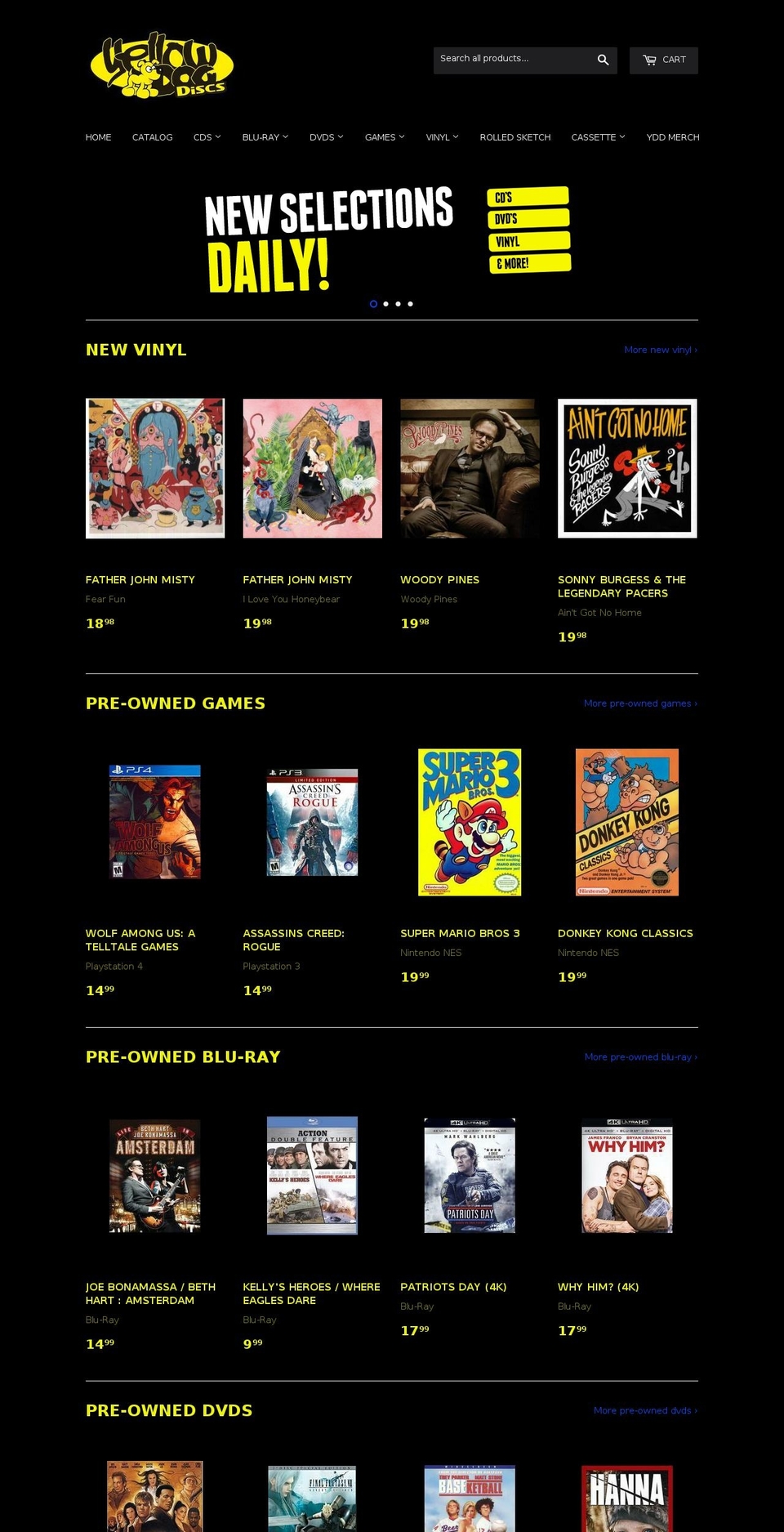 yellowdogdiscs.com shopify website screenshot