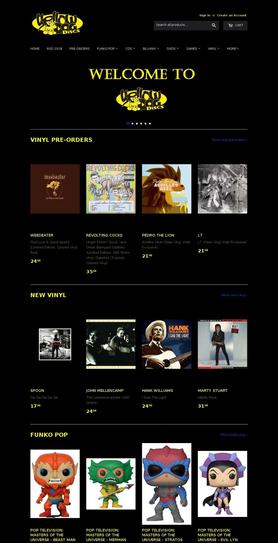 yellowdogdiscs.org shopify website screenshot