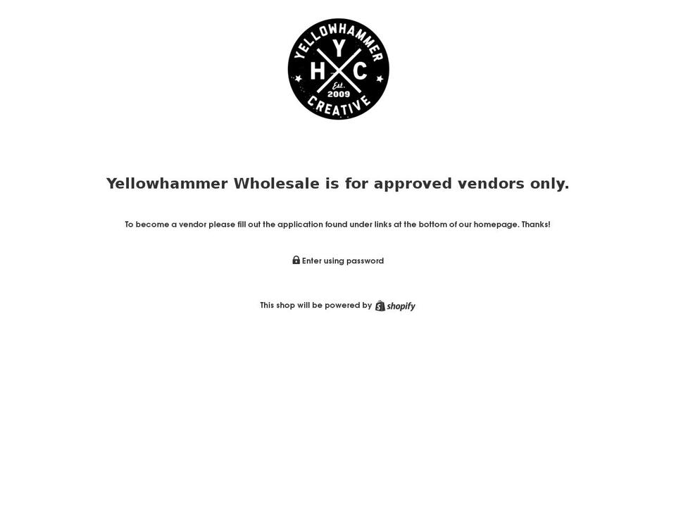 yellowhammerwholesale.com — Shopify storefront screenshot