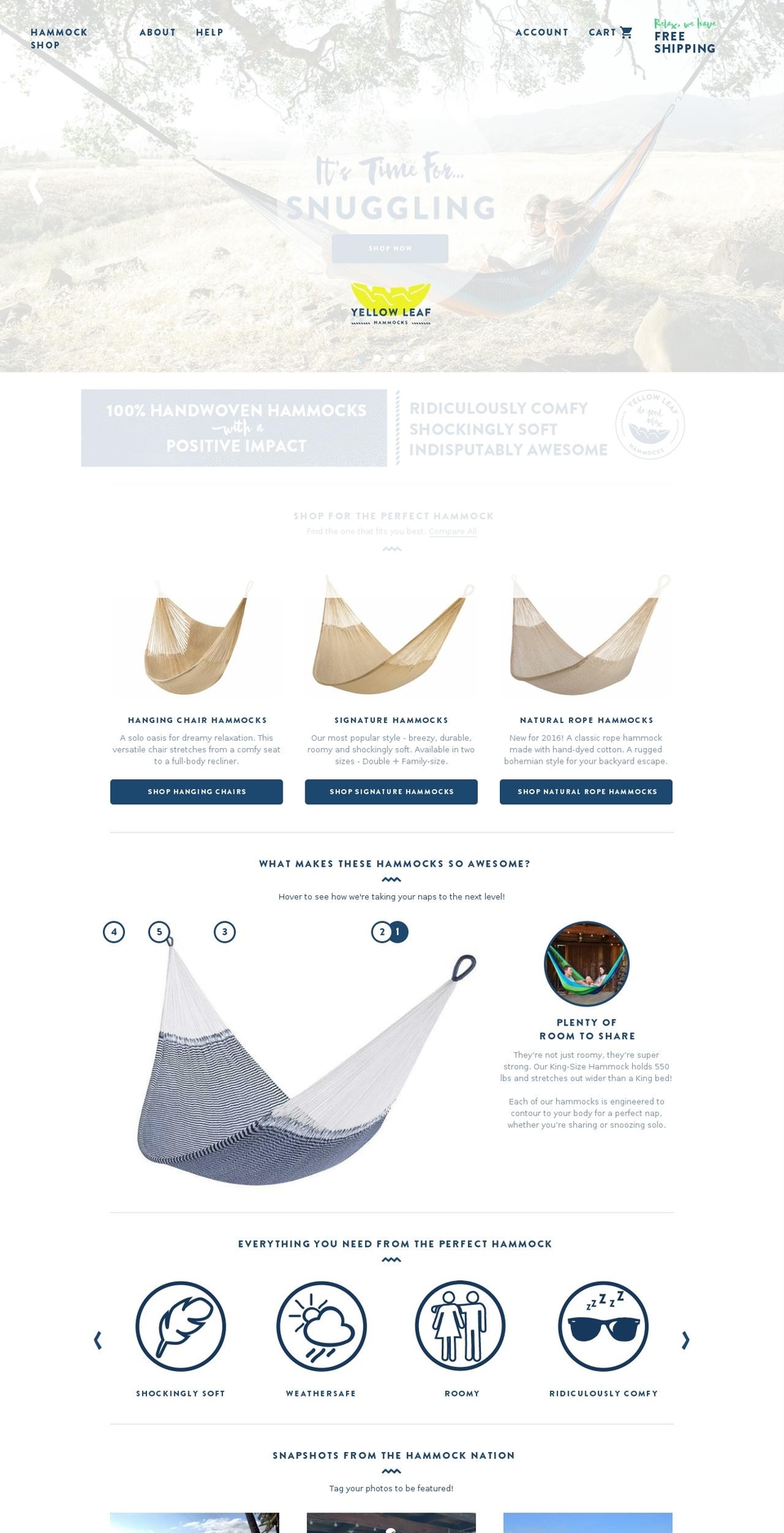 yellowhammocks.com shopify website screenshot