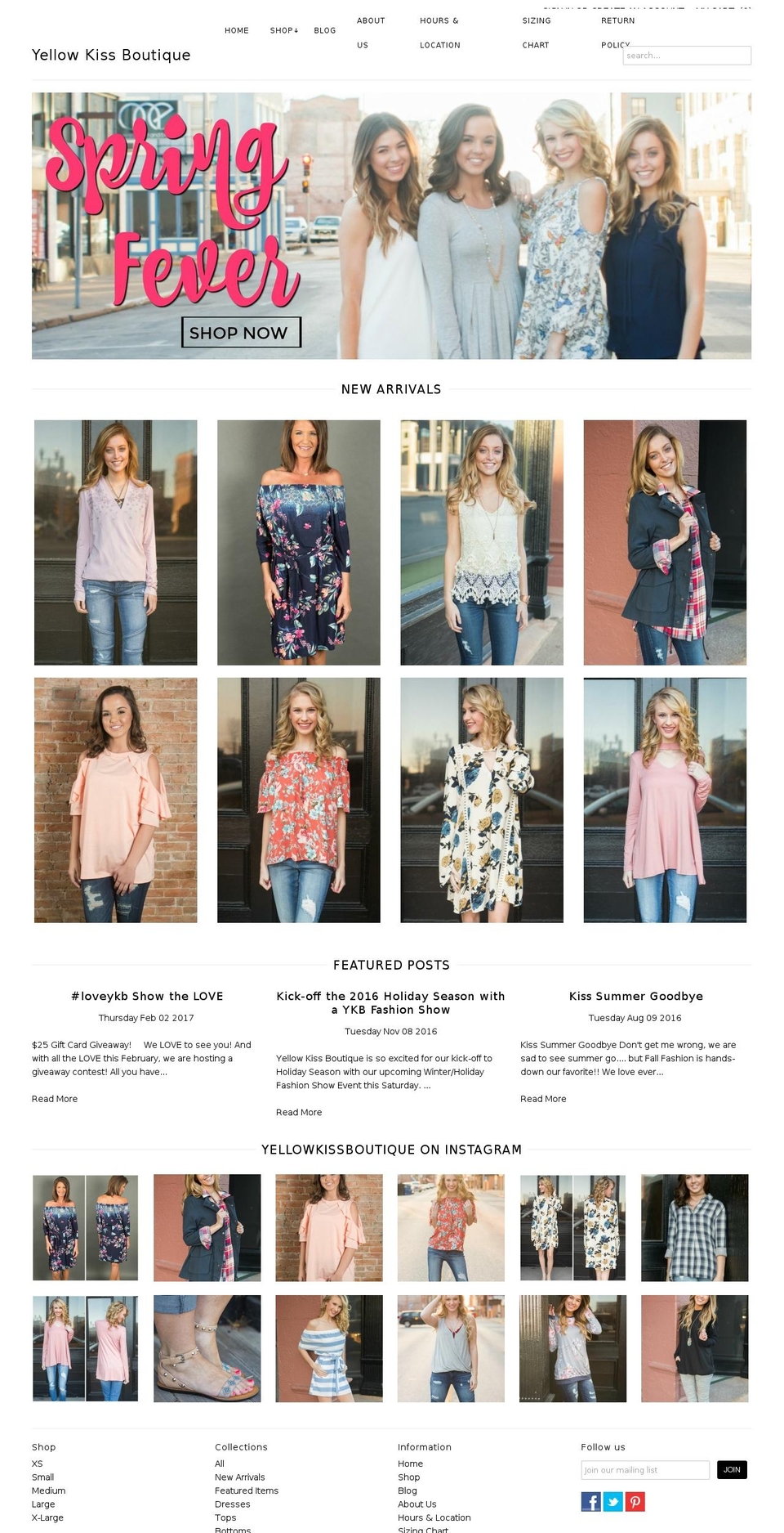 yellowkissboutique.com shopify website screenshot