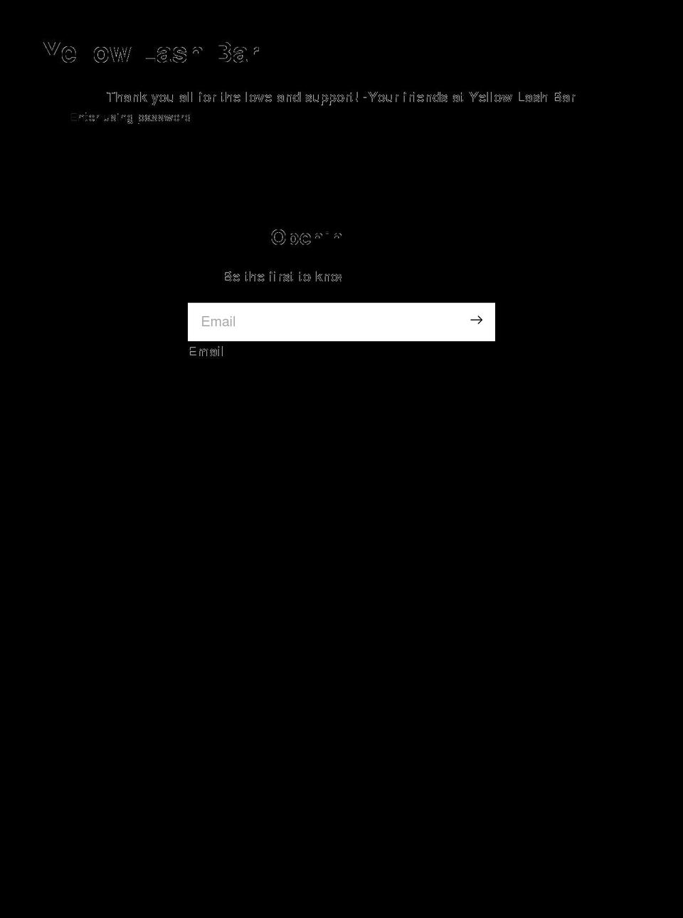 yellowlashbar.com shopify website screenshot