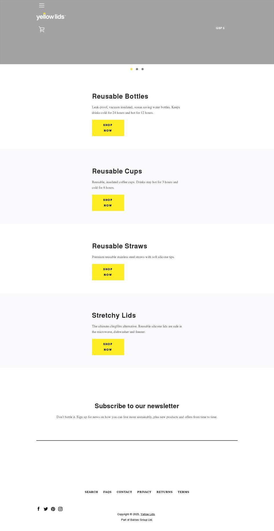 yellowlids.com shopify website screenshot