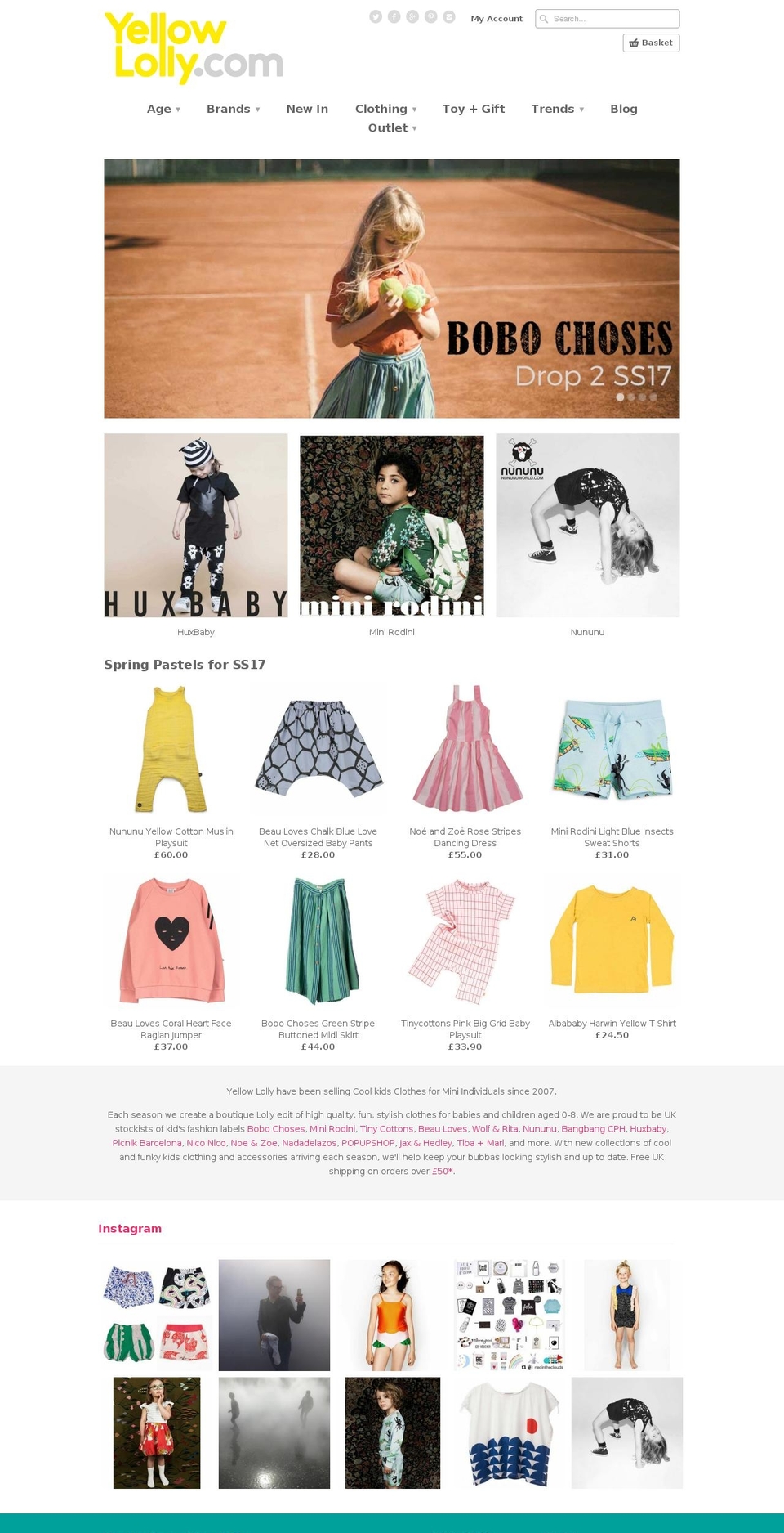 yellowlolly.com shopify website screenshot