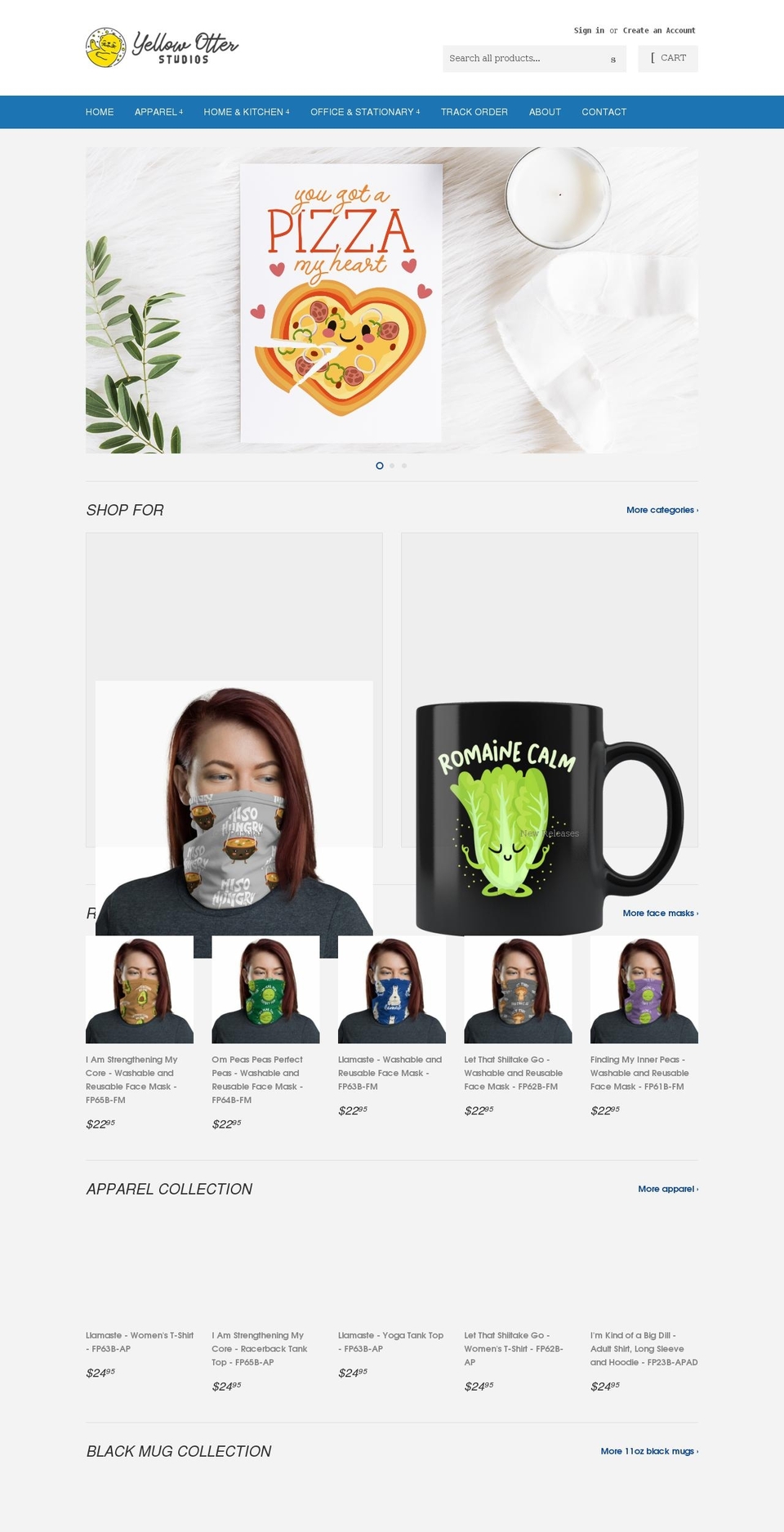 yellowotterstudios.com shopify website screenshot